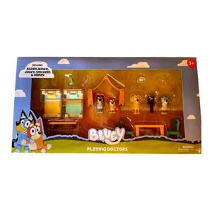 New Bluey Playing Doctors Value Box, 5 Figures, 11 Accessories, and More